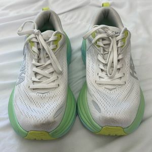 Hoka Bondi 8 - 6 - light grey, green & blue